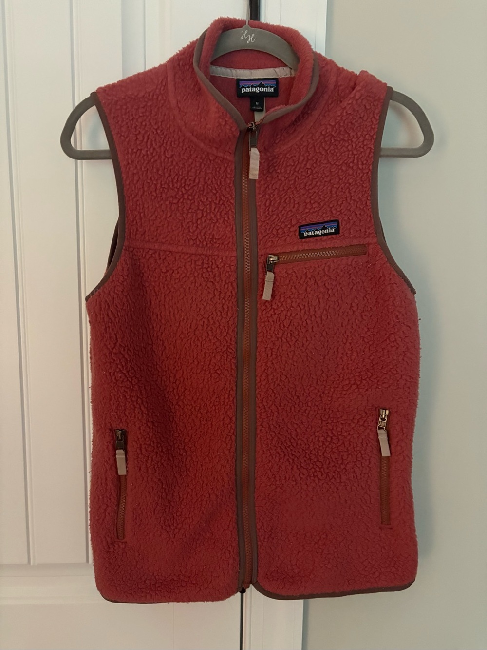 Patagonia Womens Pink/Mauve Fleece Vest sz M GUC